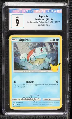 Squirtle Pokemon Sword & Shield McDonald's Collection CGC 9 Mint - Image 1