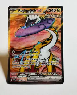 Pokemon TCG Raging Bolt EX Scarlet & Violet Temporal Forces 196/162 Holo Card - Image 1