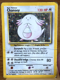 Pokemon TCG Chansey 2/102 Base Set Holo Rare HP - Image 1