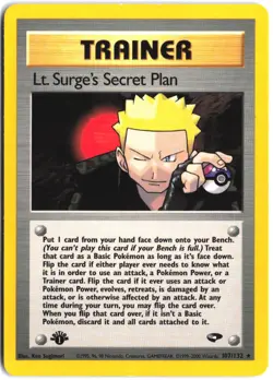 Lt. Surge's Secret Plan 107/132 Rare Gym Challenge Pokemon 1st Edition - Image 1