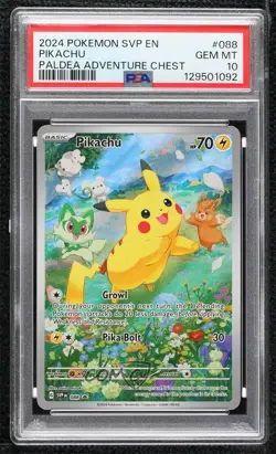 Pikachu Paldea Adventure Chest Holo Pokemon Scarlet Violet Black Star PSA 10 - Image 1