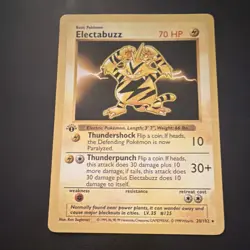Pokemon Electabuzz 20/102 Base Set Shadowless 1st Edition Uncommon 70 HP TCG - Image 1