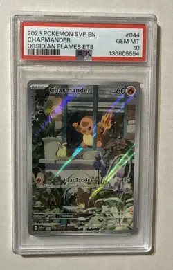 2023 Pokemon SVP EN #044 Charmander Obsidian Flames ETB PSA 10 GEM MINT - Image 1