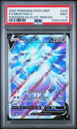 PSA 9 2022 Pokemon Swsh Black Star Promo #229 Full Art Mewtwo V - Image 1