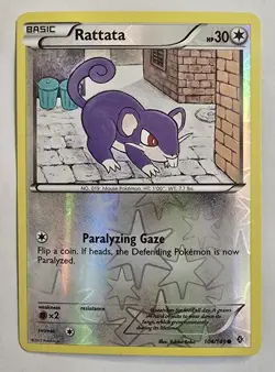 Pokemon RATTATA 104/149 Reverse Holo Boundaries Crossed - Light Play 🍒 - Image 2
