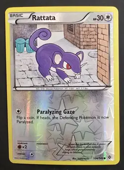 Pokemon RATTATA 104/149 Reverse Holo Boundaries Crossed - Light Play 🍒 - Image 4