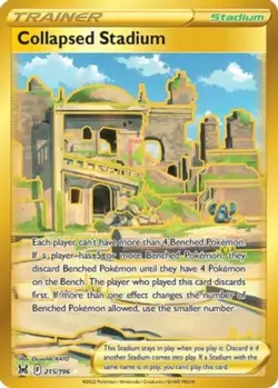 Collapsed Stadium (215/196) Gold Secret Rare | Pokemon Lost Origin | Near Mint - Image 1