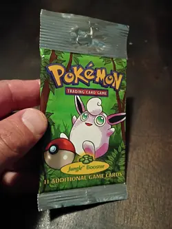 1999 Factory Sealed Pokemon Jungle Booster Pack - Wigglytuff Art - UNPUNCHED 742818061384 - Image 1