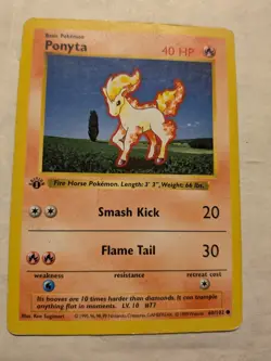 Pokemon Ponyta Shadowless 1999 Base Set - 1st Ed. 60/102 - Image 1