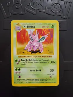 Pokemon TCG Nidorino Base Set 37/102 Regular Shadowless Uncommon - Image 1