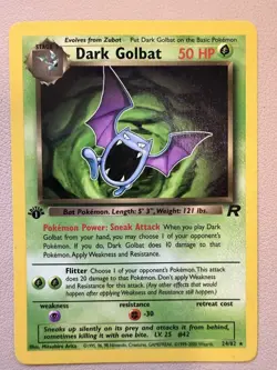Dark Golbat ⭐ 24/82 Rare Team Rocket 2000 Pokemon 1st Edition NM - Image 1