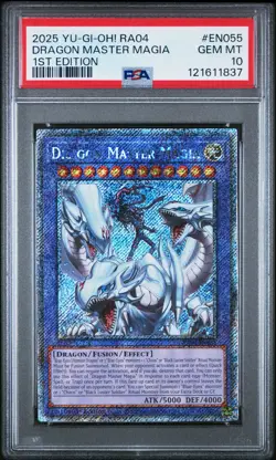 🔥PSA 10🔥DRAGON MASTER MAGIA QUARTER CENTURY STAMPEDE RA04-EN055 - Image 1