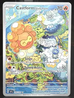 Pokemon Castform Sunny Form 195/191 Sv08: Surging Sparks Illustration Rare Card - Image 1