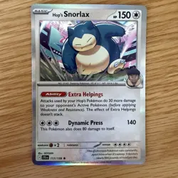 Hop’s Snorlax Holo 117/159–Extra Helpings Ability–Rare Pokemon Card–Near Mint - Image 1