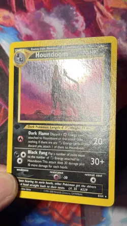 2001 Pokemon Houndoom First Edition Neo Revelation Holo Card 8/64 - Image 5