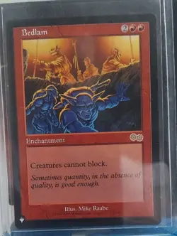 Bedlam Urza's Saga Red Rare Magic the Gathering Card - Image 1