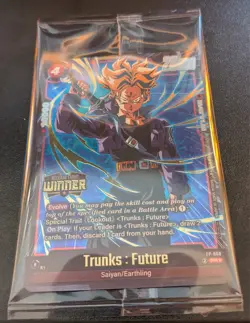 SEALED Dragon Ball Fusion World Trunks: Future Winner Card Gold Foil - Image 1
