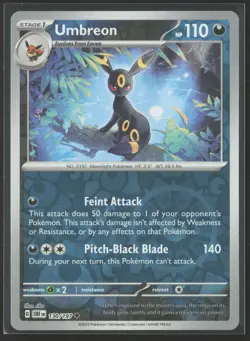 Umbreon Uncommon SV03: Obsidian Flames 130/197 NM Pokemon Card Reverse Holo - Image 1