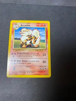 Arcanine Pokemon TCG Base Set Unlimited Uncommon Card 23/102 RARE - Image 1