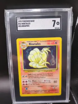 1999 Ninetales 12/102 BASE SET! psa Pokemon Card HOLO Foil Vintage Rare SGC 7 - Image 1