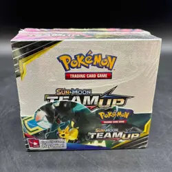 Pokemon TCG Sun & Moon Team Up Booster Box Sealed w/ Acrylic Case - Image 1