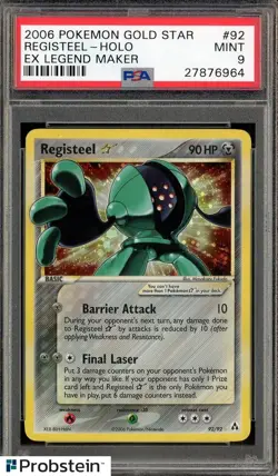 2006 Pokemon Gold Star Ex Legend Maker #92 Registeel Holo PSA 9 MINT - Image 1