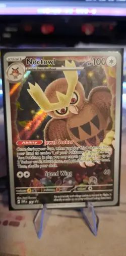 Pokemon Noctowl SVP 141 Stellar Crown Full Art Holo Black Star Promo NM - Image 1