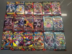 Lot of 18 Pokemon TCG Assorted Booster Packs Loose From Mega Charizard UPC - Image 1
