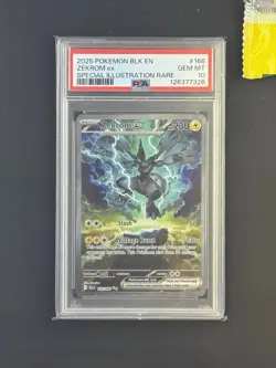 2025 POKEMON BLACK BOLT #166/086 ZEKROM EX SPECIAL ILLUSTRATION RARE PSA 10 - Image 1