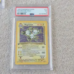 Pokemon TCG Magneton 11/62 Fossil 1st Edition Holo Rare Stage 1 80 HP PSA 5 - Image 1