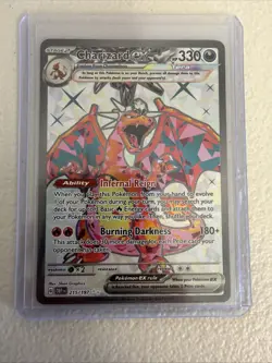 Pokemon TCG Obsidian Flames Charizard EX 215/197 Ultra Rare Near Mint Condition - Image 1