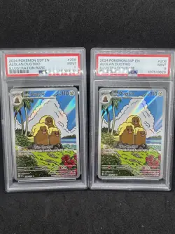 (2) Pokemon TCG Alolan Dugtrio 208/191 Surging Sparks Illustration Rare Psa 9 - Image 1