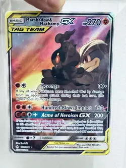 Pokemon Marshadow & Machamp GX 199/214 Tag Team Alt Art Unbroken Bonds NM - Image 4