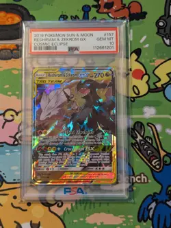 PSA 10 Gem Mint - Reshiram & Zekrom GX 157/236 - Pokemon TCG: Cosmic Eclipse - Image 1
