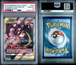 Pokemon Naganadel & Guzzlord GX Cosmic Eclipse 224/236 Ultra Rare Holo PSA 10 - Image 3
