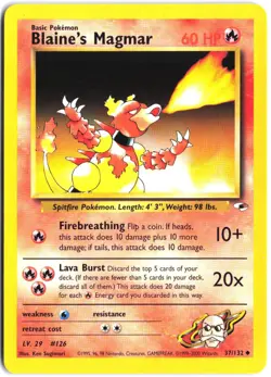 Blaine's Magmar 37/132 Uncommon Gym Heroes Pokemon - Image 1