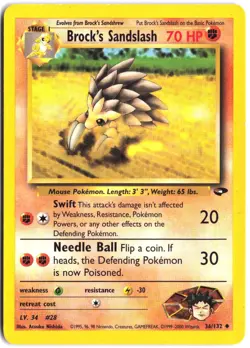 Brock's Sandslash 36/132 Uncommon Gym Challenge Pokemon - Image 1