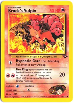 Brock's Vulpix 37/132 Uncommon Gym Challenge Pokemon - Image 1