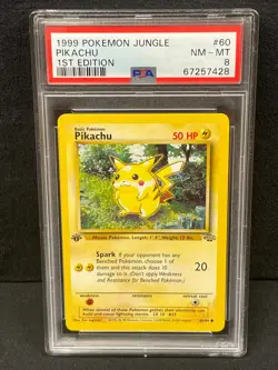 1999 POKEMON JUNGLE 1ST EDITION #60 PIKACHU PSA NM- MT 8 SET BREAK - Image 1