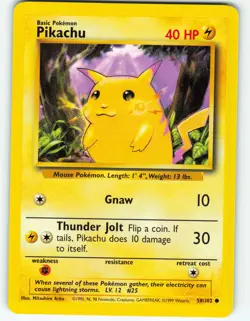 Pikachu - 58/102 Base Set - Pokemon TCG - 1999 - Image 1