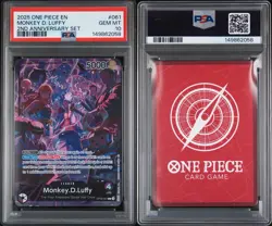 #1 2025 One Piece EN 2nd Anniversary Set #061 Monkey D. Luffy PSA 10 GEM MINT - Image 3