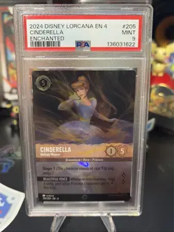 PSA 9 Disney Lorcana Ursula's Return Cinderella Enchanted Melody Weaver 205/204 - Image 1