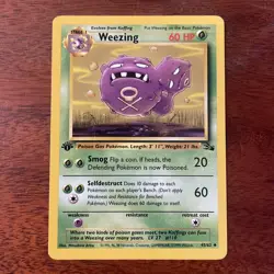 Pokemon TCG Weezing Fossil, 1st Edition Card 45/62 LP+ - Image 1