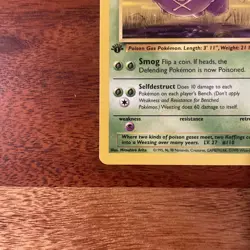 Pokemon TCG Weezing Fossil, 1st Edition Card 45/62 LP+ - Image 2