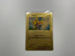Pokemon PIKACHU Gold Foil Holo Textured Fan Art Card - Image 1