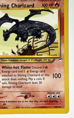Shining Charizard 107/105 Neo Destiny Pokemon Card - Lightly Played - Vintage - Image 4
