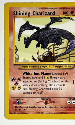 Shining Charizard 107/105 Neo Destiny Pokemon Card - Lightly Played - Vintage - Image 5