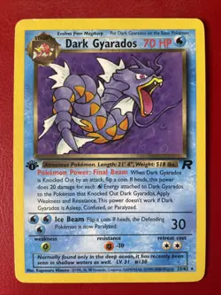Dark Gyarados 25/82 Team Rocket Regular First Edition Pokemon Card - Image 1