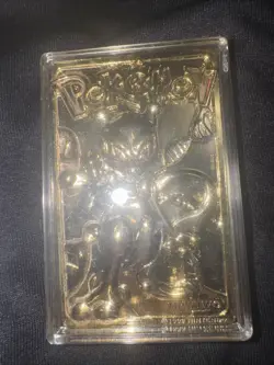 23k Gold Plated Mewtwo Pokemon Burger King 1999 Metal Trading Card w/Pokeball - Image 2