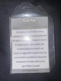 23k Gold Plated Mewtwo Pokemon Burger King 1999 Metal Trading Card w/Pokeball - Image 5